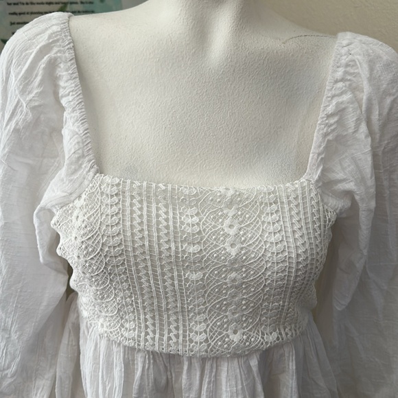 White Boho Style Dress by Pink Lily Size S - Picture 2 of 4